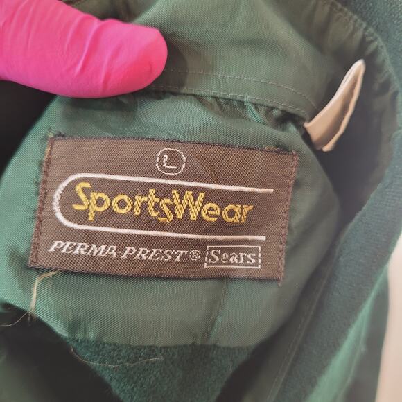 VTG 80s Sears Sportswear Shirt Large Oversized Baggy Acrylic Yoke - Picture 3 of 5